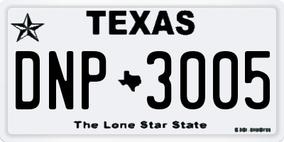 TX license plate DNP3005