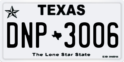 TX license plate DNP3006