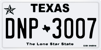 TX license plate DNP3007