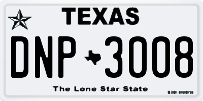 TX license plate DNP3008