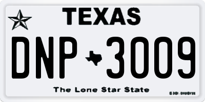 TX license plate DNP3009
