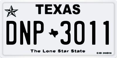 TX license plate DNP3011