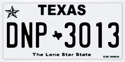 TX license plate DNP3013