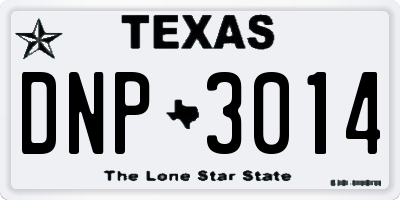 TX license plate DNP3014