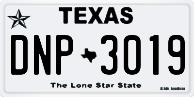 TX license plate DNP3019