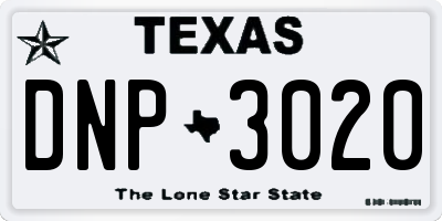 TX license plate DNP3020