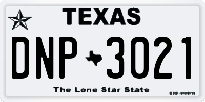 TX license plate DNP3021