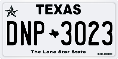 TX license plate DNP3023
