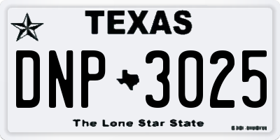 TX license plate DNP3025
