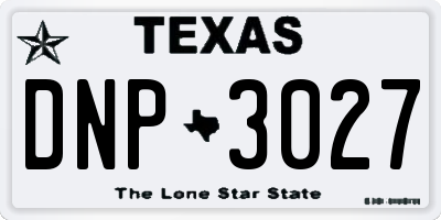 TX license plate DNP3027
