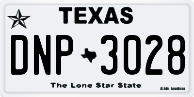 TX license plate DNP3028