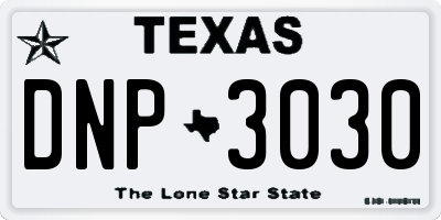 TX license plate DNP3030
