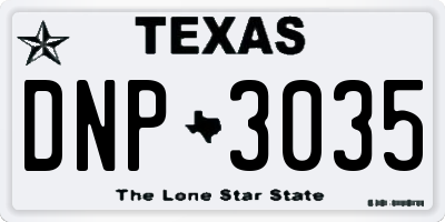 TX license plate DNP3035