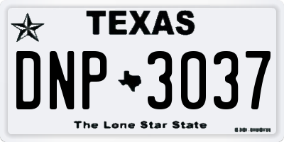 TX license plate DNP3037