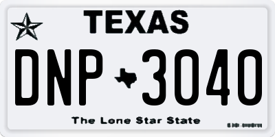 TX license plate DNP3040