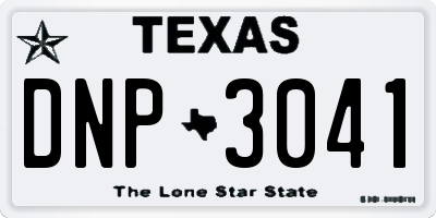 TX license plate DNP3041
