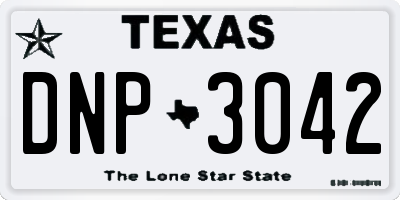 TX license plate DNP3042