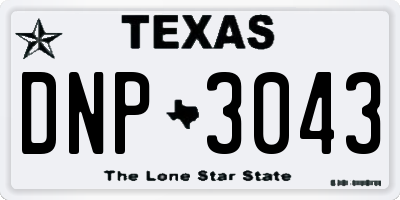 TX license plate DNP3043