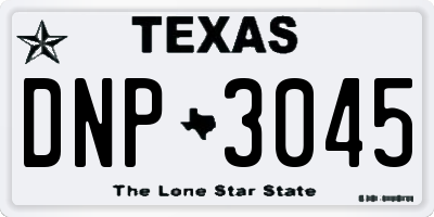 TX license plate DNP3045