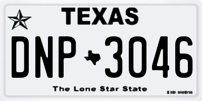 TX license plate DNP3046