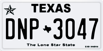 TX license plate DNP3047
