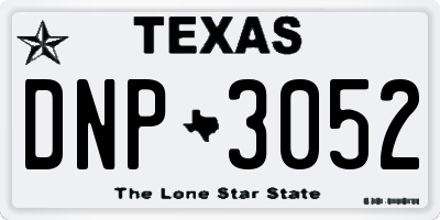 TX license plate DNP3052