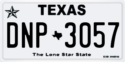 TX license plate DNP3057