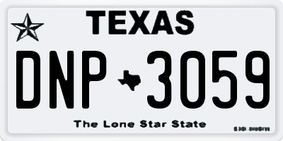 TX license plate DNP3059