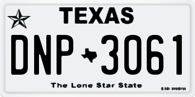 TX license plate DNP3061