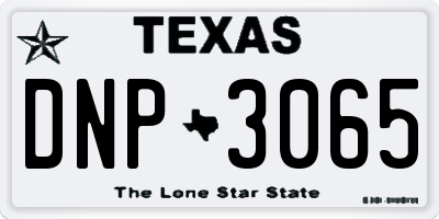 TX license plate DNP3065