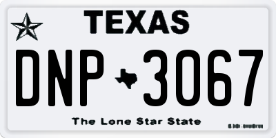 TX license plate DNP3067