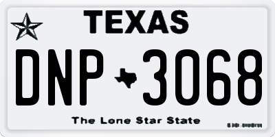 TX license plate DNP3068