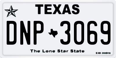TX license plate DNP3069