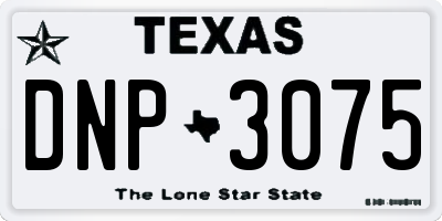 TX license plate DNP3075