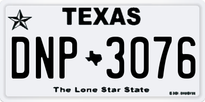 TX license plate DNP3076