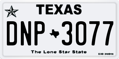 TX license plate DNP3077