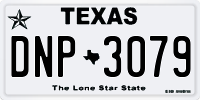 TX license plate DNP3079