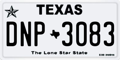 TX license plate DNP3083