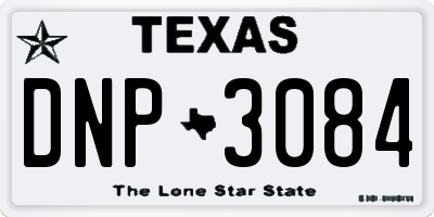 TX license plate DNP3084