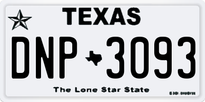 TX license plate DNP3093