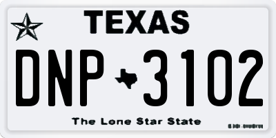 TX license plate DNP3102