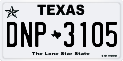 TX license plate DNP3105