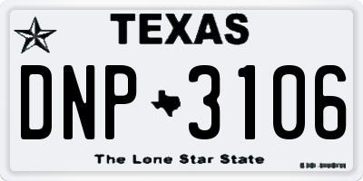 TX license plate DNP3106