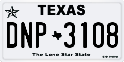 TX license plate DNP3108