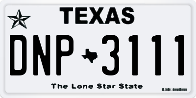 TX license plate DNP3111