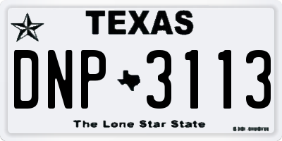 TX license plate DNP3113