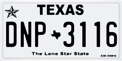 TX license plate DNP3116