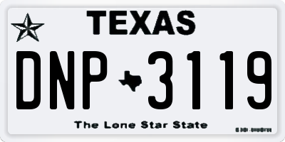 TX license plate DNP3119