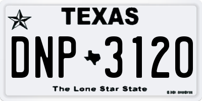TX license plate DNP3120