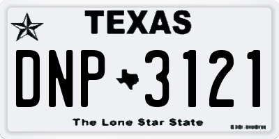 TX license plate DNP3121